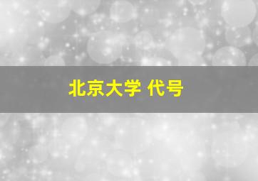 北京大学 代号